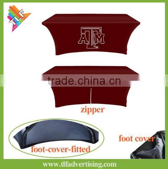 Fitted table cover, meetingroom display with spandex table cover