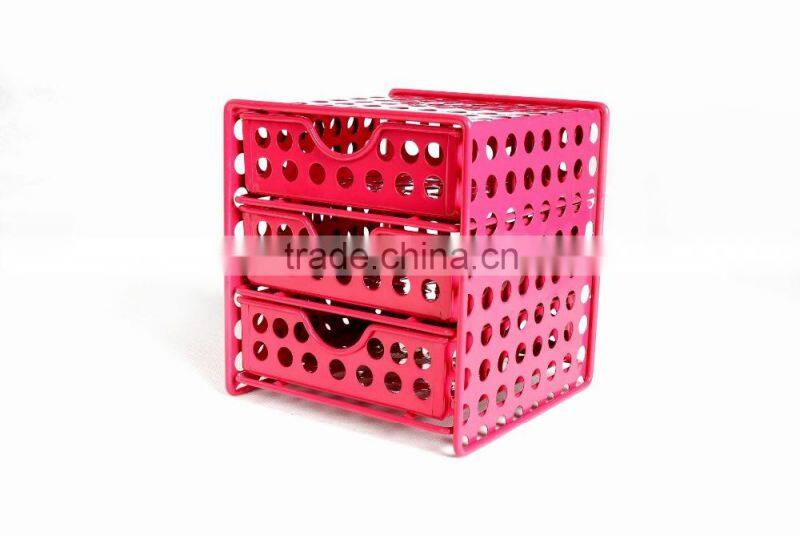 metal punched round hole small stationery drawer box
