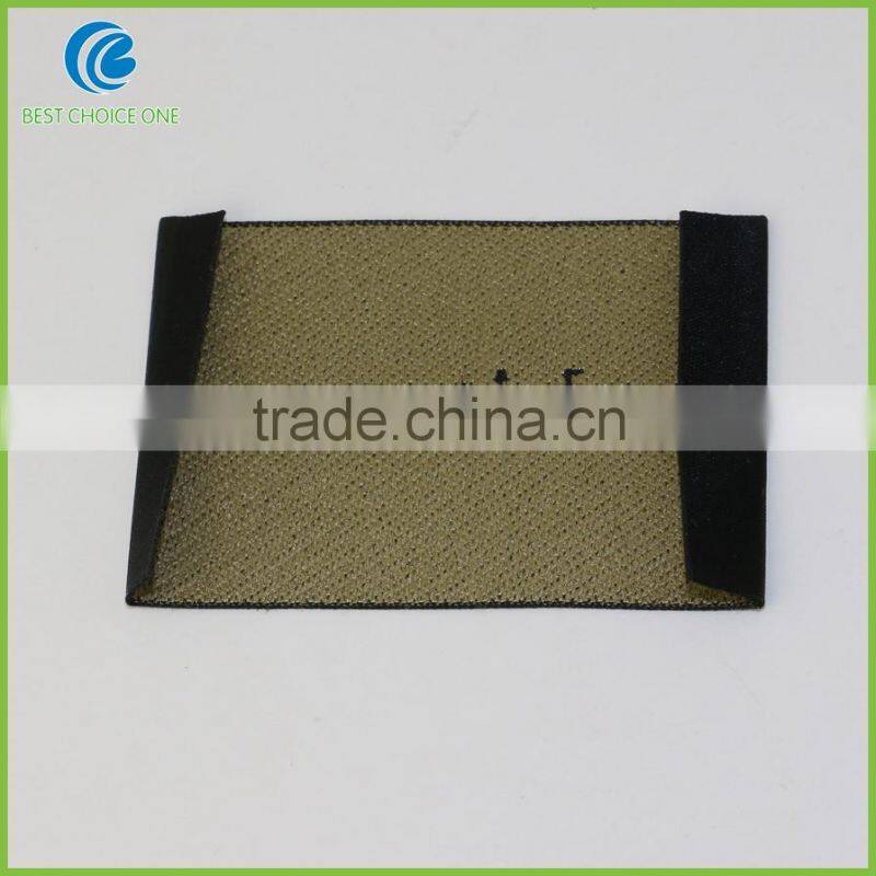2016 High Density Damask Woven Label End Fold Soft Material Black Main Label For Clothing
