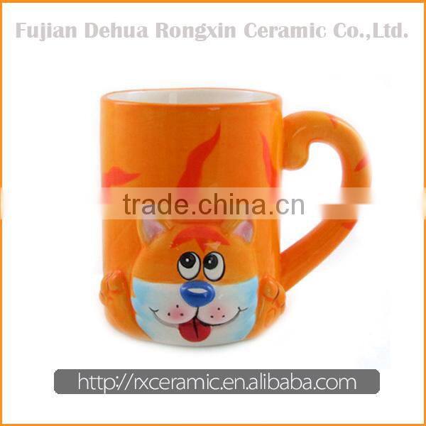 3D cartoon animal hand-painted coffee mug branding