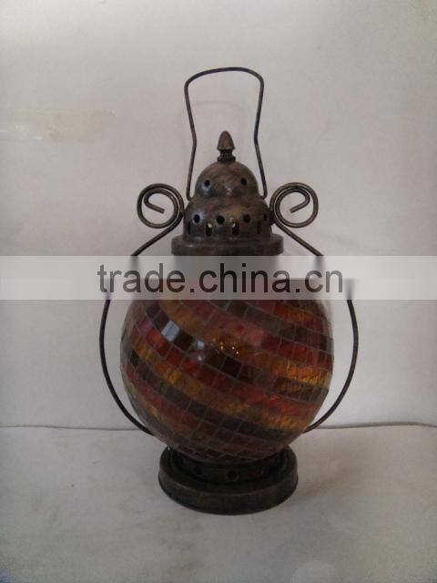 hanging mosaic glass lamp