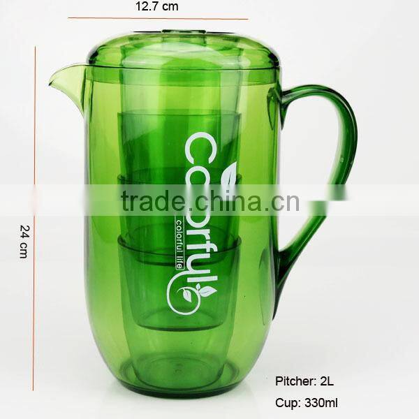 2 L plastic water pitcher with cups,Plastic jug and tea kettle