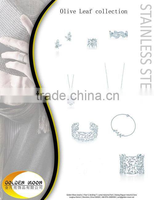 stainless steel newest style for olive leaf design bracelet