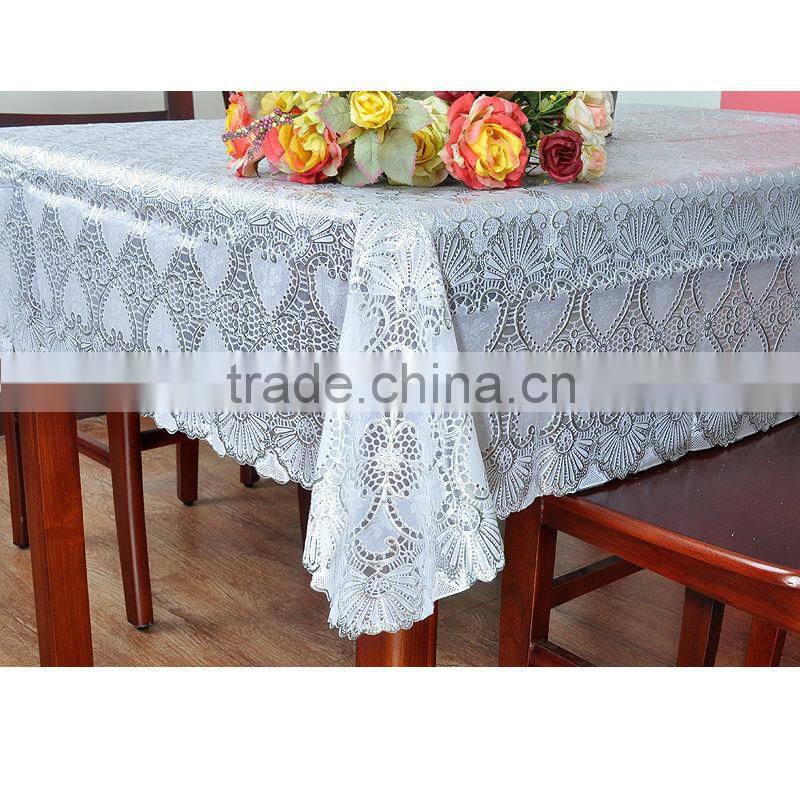 137X182CM Golden Lace Vinyl Tablecloth