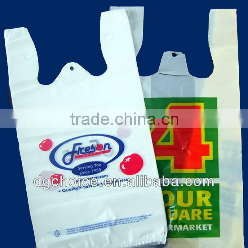 Wholesale cheap shopping supermarket shopping custom printed plastic T-shirt bag