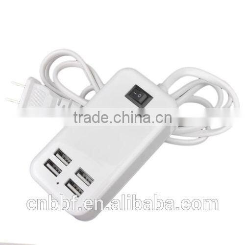 1.5M Desktop 4 Ports USB HUB AC Wall Power Charger Adapter US Plug With Switcher