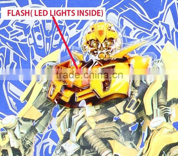 new 2016 latest design in store led flashing lights up boys bee t shirt with 100% cotton fabric and cartoon logo