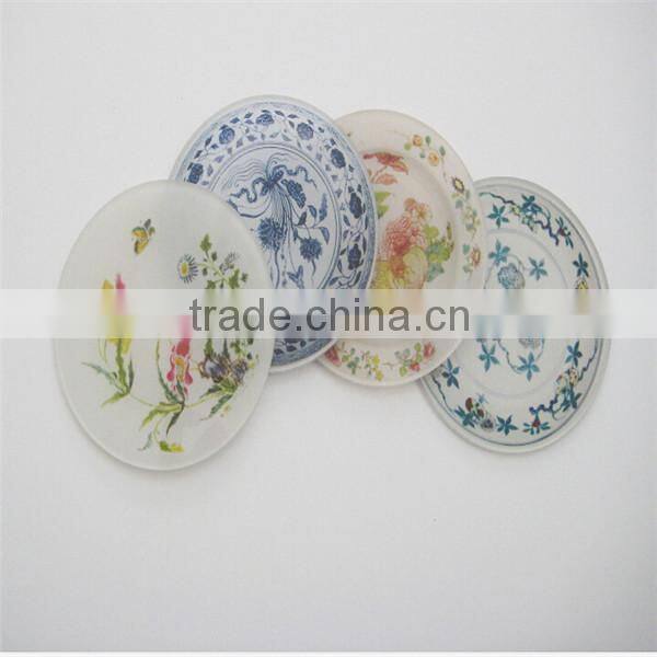 round silk printed acrylic coaster