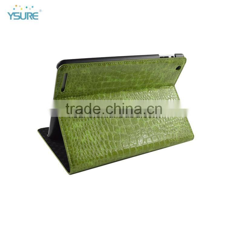 Customized Brand Name Green Crocodile Slim Magnetic PU Leather Stand Smart Cover Case For iPad air iPad 5