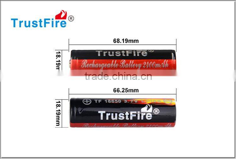 Battery Cell 2400mAh TrustFire 18650 rechargeable li-ion battery 3.7v lithium battery 18650 protected battery