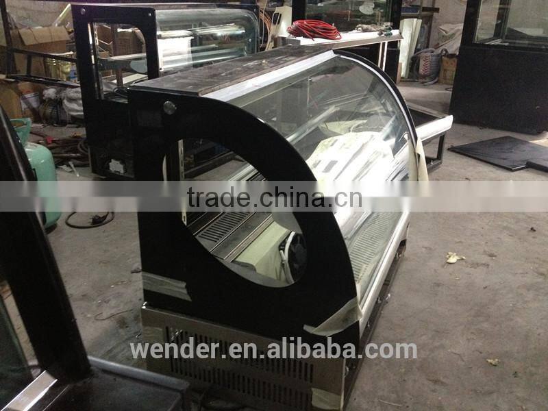 New style golden frame commercial counter cake display