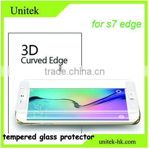 Tradeassurence New arrival factory 3D full cover mobile acessories tempered glass screen protector film for Samsung s7 edge