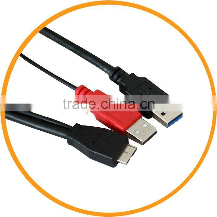 0.5M USB 3.0 Y Cable Micro Type B Male to Standard Type A Male + Power Supply from dailyetech