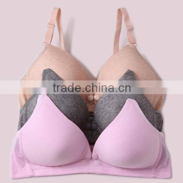 Hot Selling Mum Maternity Bras One-piece Breastfeeding Bras Open Front Button Nursing Bras