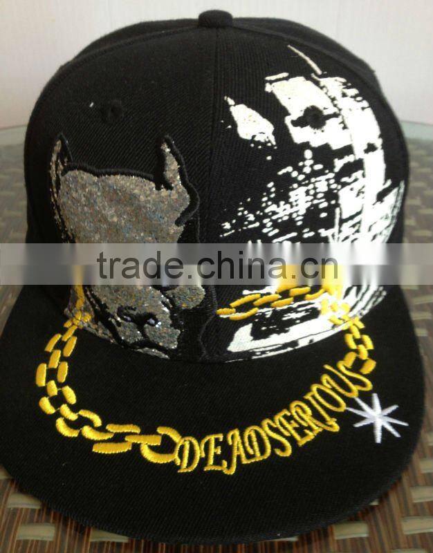 100% Acrylic Snapback Cap with Custom 3D Embroidery