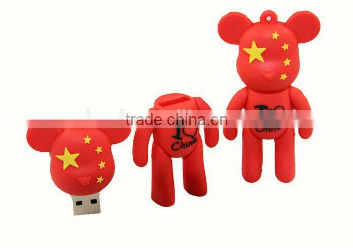 32GB Lovely bear soft PVC wholesale usb flash drive,usb memory flash drive gifts