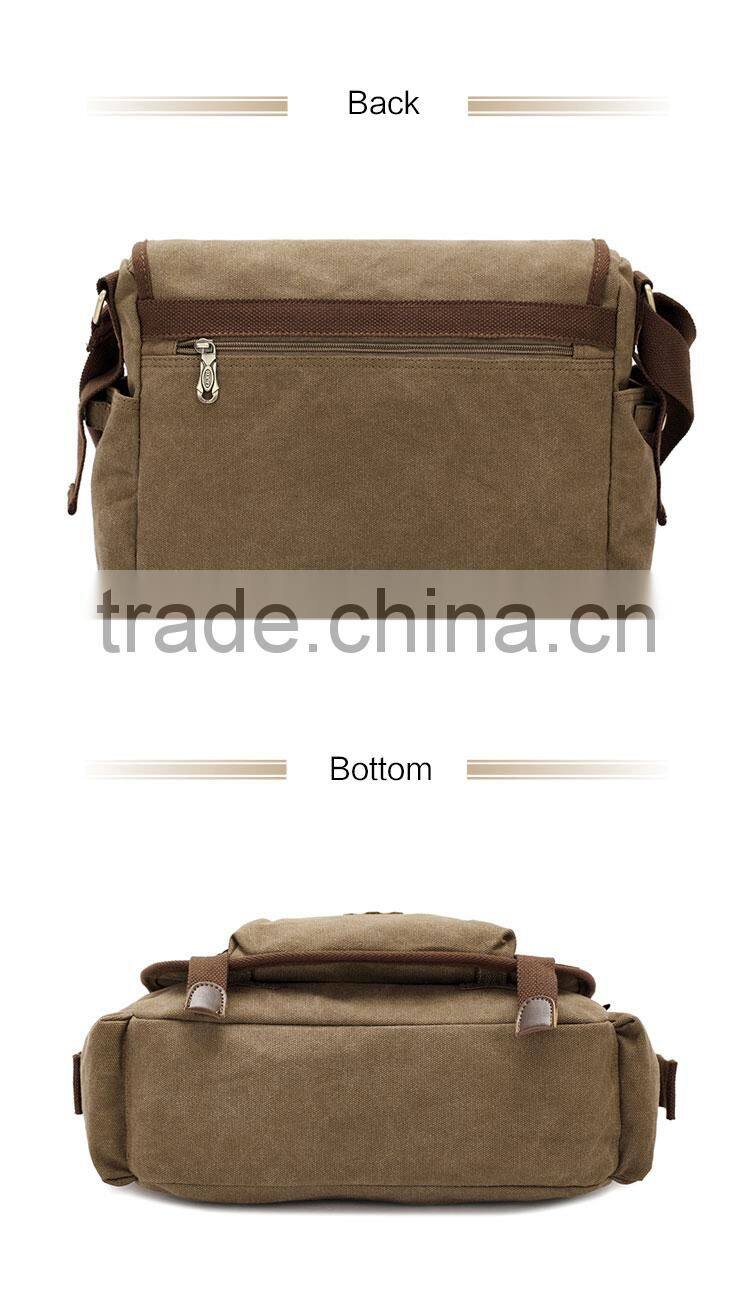 Concise Messenger Bag Laptop Messenger Bag Men Canvas Sling Bag Crossbody Satchel Bag
