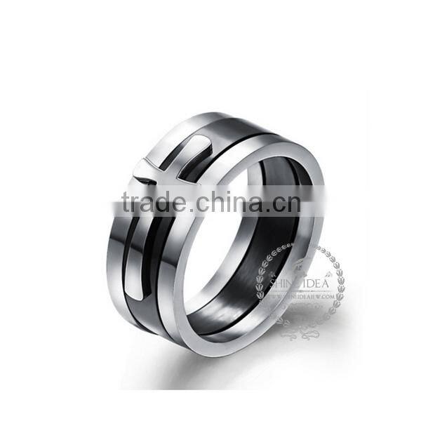 8MM Stainless steel cross symbol ring fashion couple ring wedding jewelry 6260456