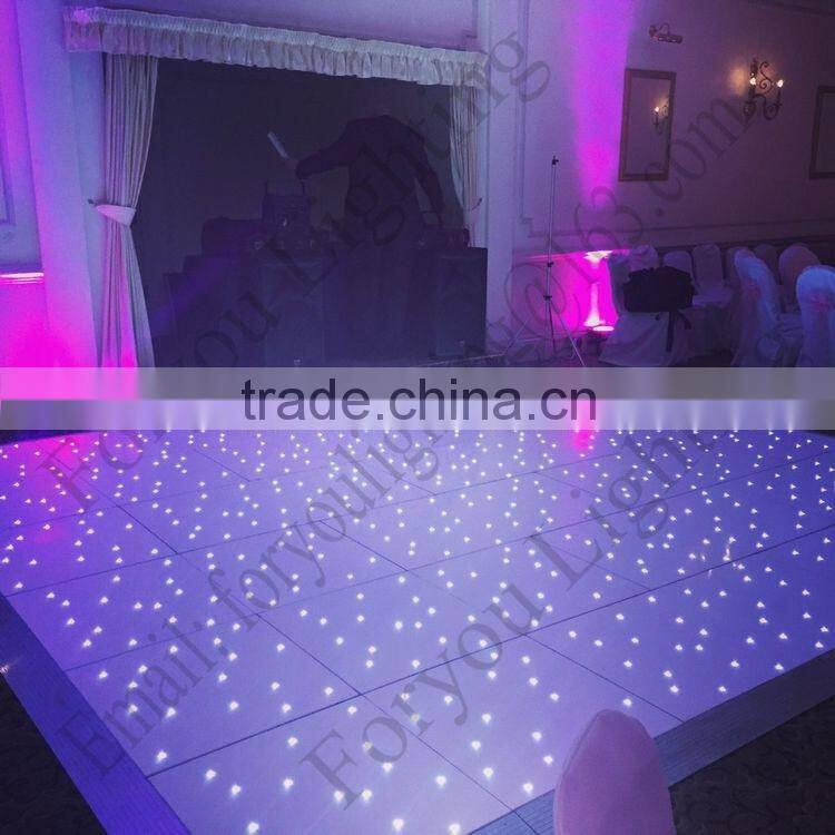 Hire White Gloss Wireless Remote Control Battery Twinkling Starlit LED Dance Floor For Wedding Party Disco Event