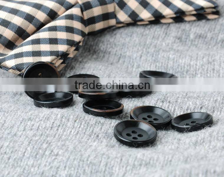 4 Holes Black Natural High Class Custom Corozo Nut Suit Button Be Burnt in size 32L 24L