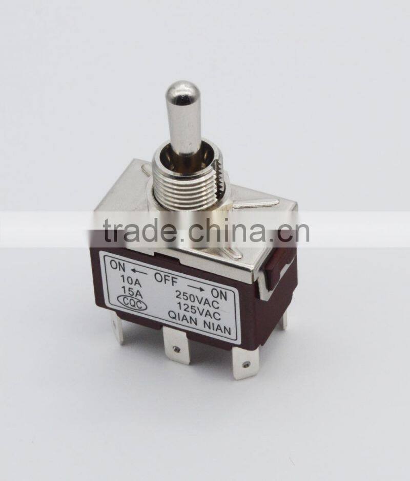new design toggle switch on -off -on 6 solder pins toggle type