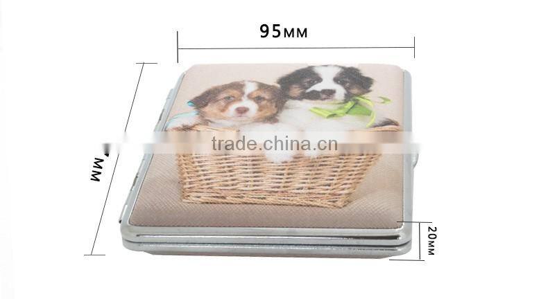 Linen Leather decorative pattern metal cigarette case/holder/box Pet design WB-21