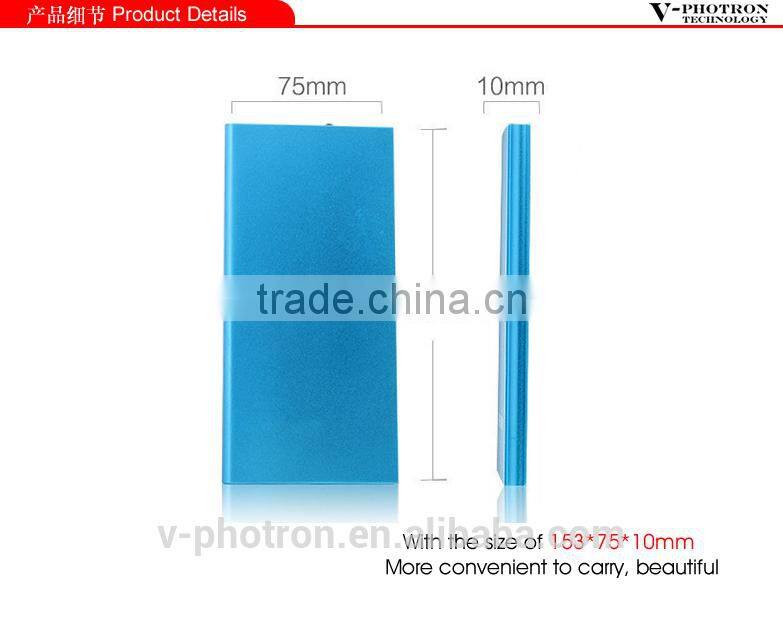 Colorful slim universal portable Power bank External Battery 8000mAh Charger with LED flash light