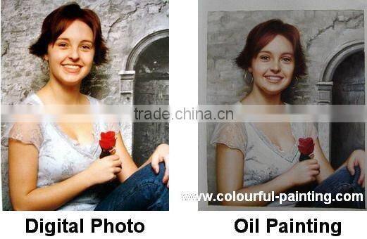 Custom realistic portrait oil painting from photo