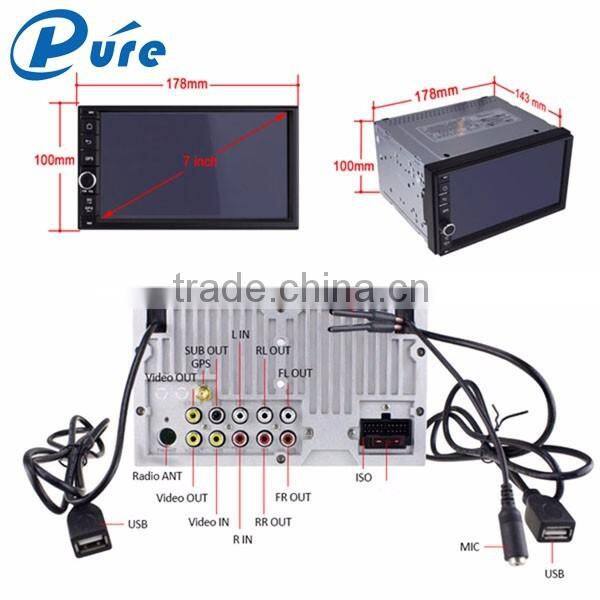 Double din touch screen car stereo gps radio bluetooth player android5.1.1 dvd player for car