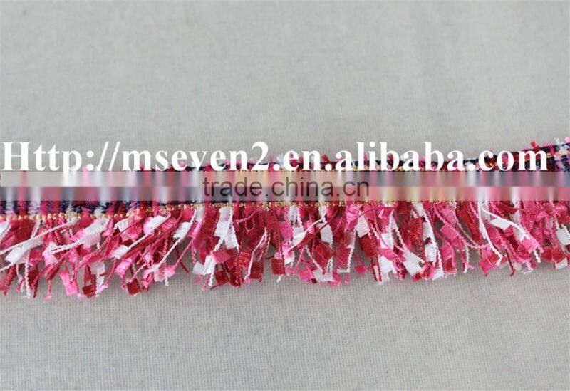 fashion color tassel fringe lace trim polyester tassel fabric embroidery lace