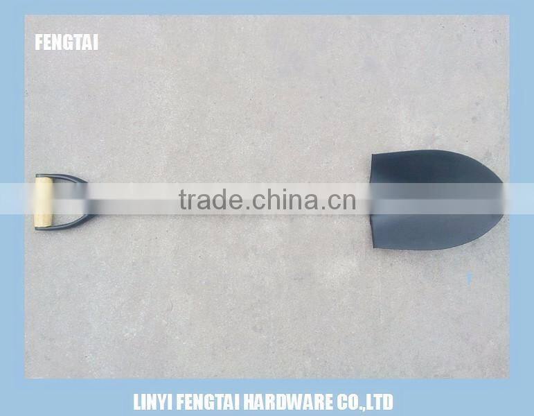 S518 Round Short Wooden Handle Steel Shovel