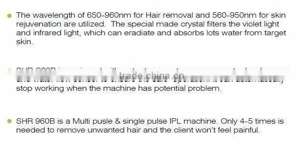 Higher energy e-light ipl shr hair removal laser machine for Spa and clinic