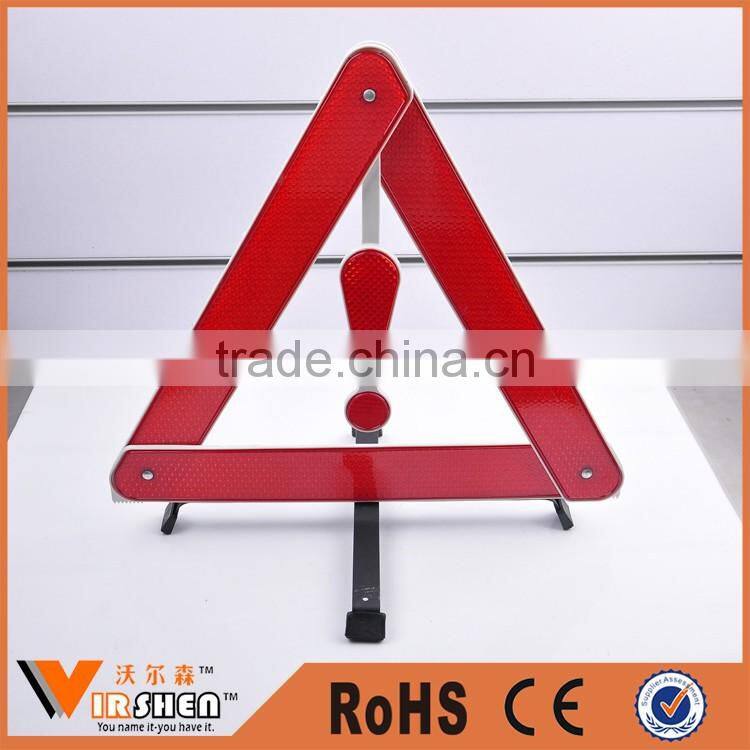 Economic road signs car at emergency warning reflective triangle