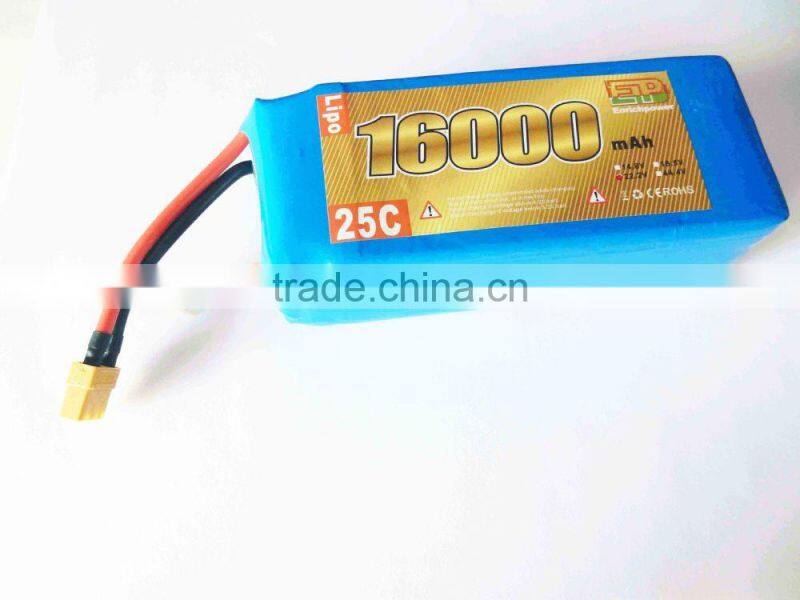 Wholesale 16000mAh 22.2V 25C RC drones UAV battery