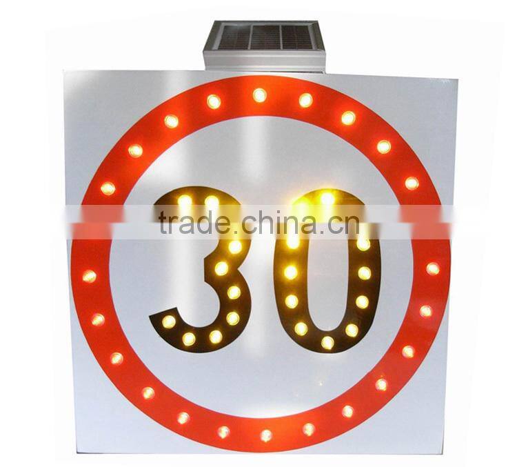 Turn round allowed solar led traffic sign board