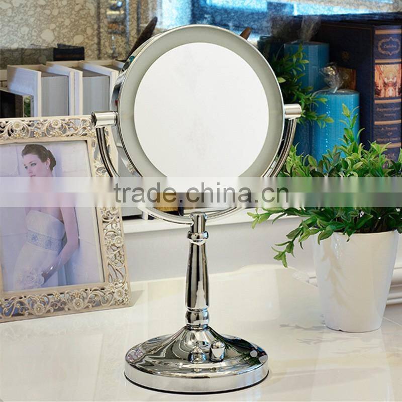 LED Wall Mount Mirror, Satin Nickel LED wall makeup mirror