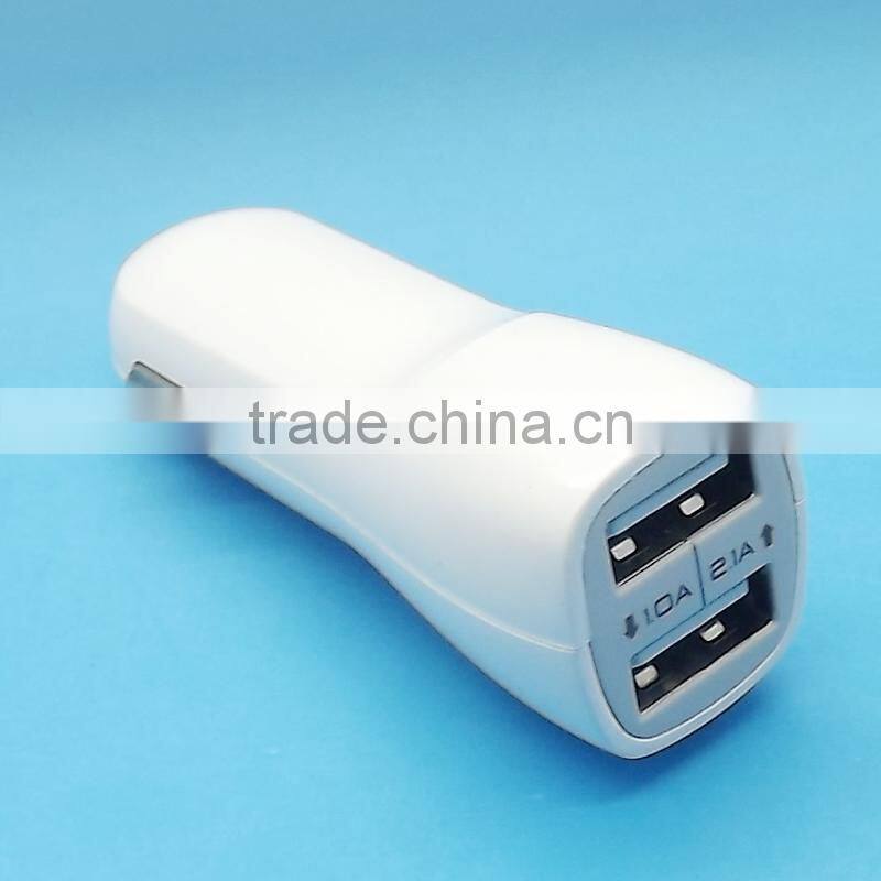 Dual USB Car Charger 5V 2A 2100Ma Dual 2Port USB Car Charger for Sansung S3 S4 HTC Apple Iphone 5 iPad 2 iPhone 3G 3GS 4g ipod