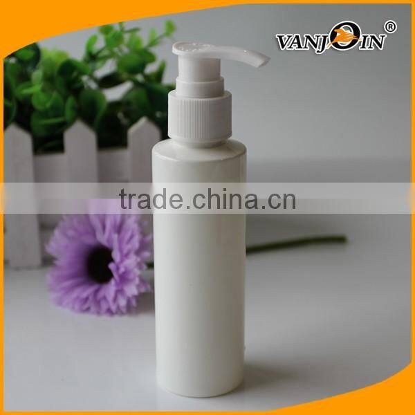 Vital White Cylindrical Empty Lotion Bottle with Pump 4 oz. Size