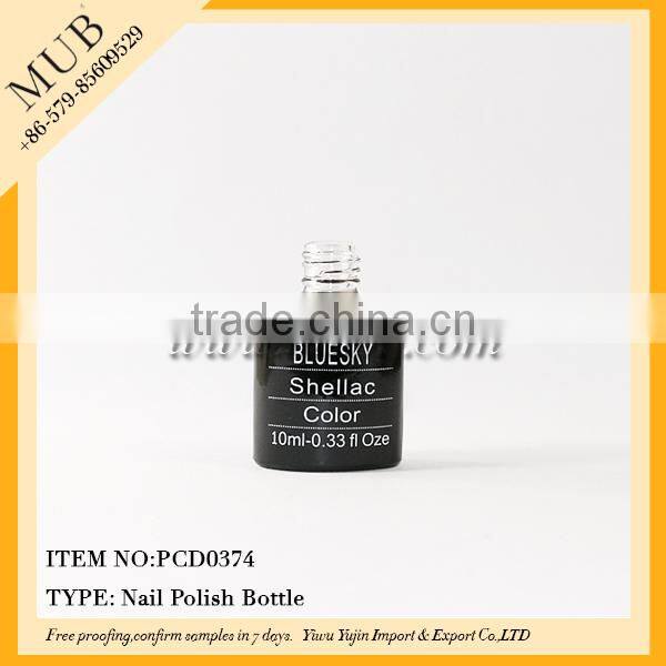 15ml round empty uv nail gel polish black bottles with gelish cap