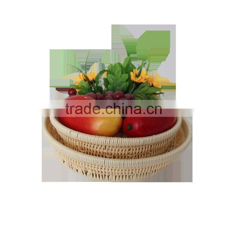 Round shape knitted basket for supermarket display from manufacture