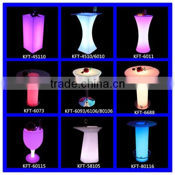 glowing multi color change led lighting up bar table