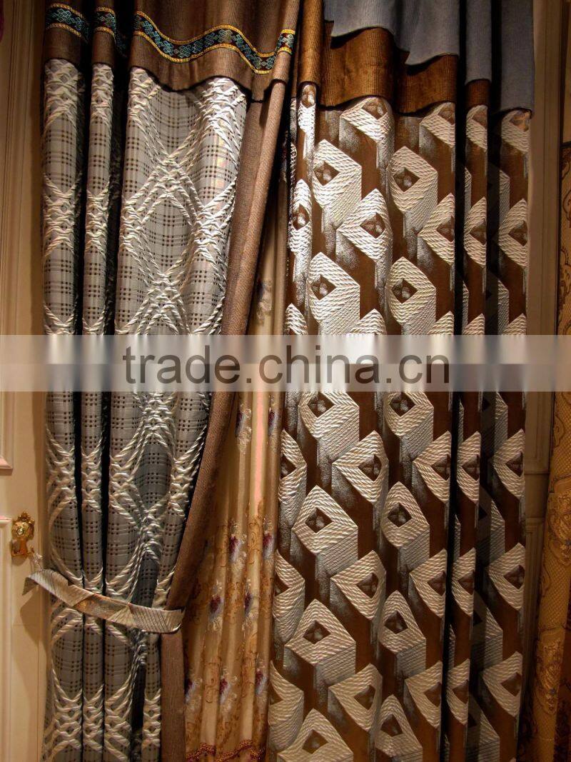 Luxurious designs Ready Made Curtain in Jacquard Printed for Window/European Style Living Room Blackout Curtain Hotel Curtain