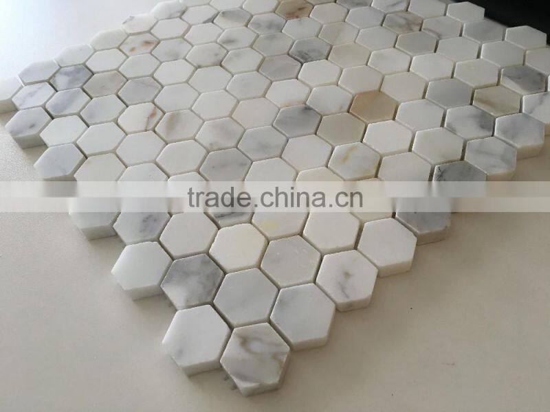 Italy calacatta gold marble mosaic tiles iridescent floor