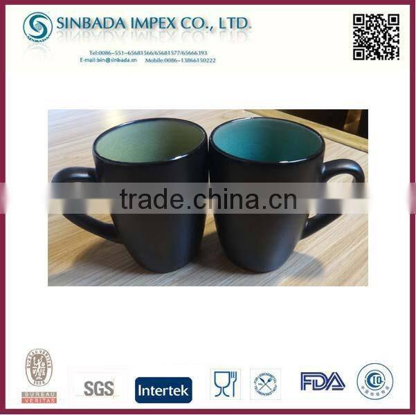double colored ceramic stoneware mug