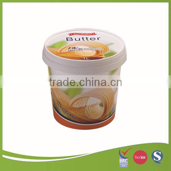 IML logo design plastic container for butter