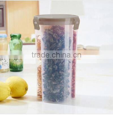 Wholesale Stock Kitchen Seal Dustproof Moistureproof 3 Lattices Fresh Barrel Food Bucket