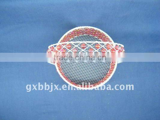 Round white wire decorative with red bead natural baskets
