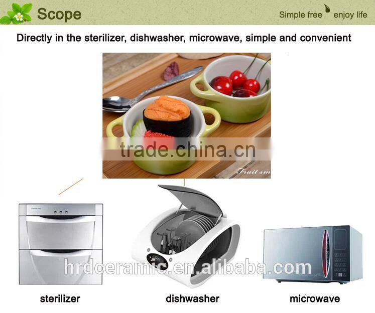 Cheap ceramic pet bowl/ceramic soup bowl with handle