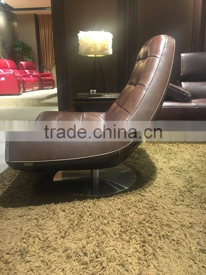 New design high quality top grain leather sofa fashion furniture modern KD-S1808