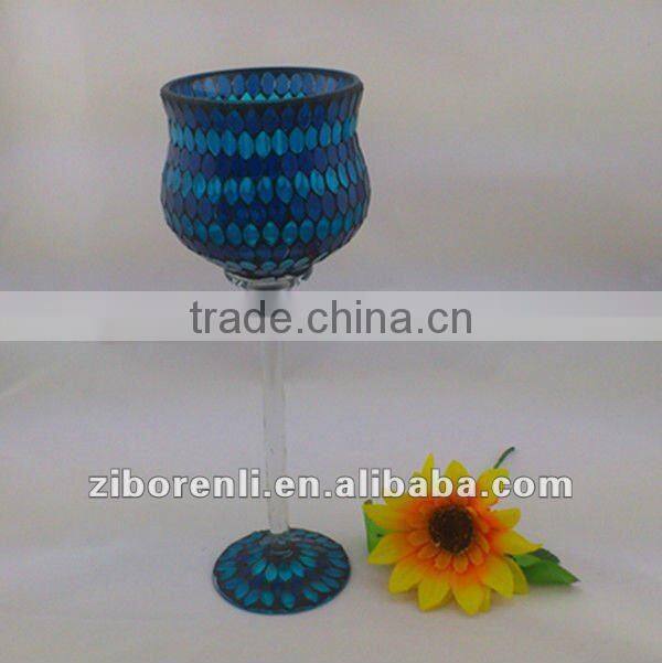 Asian Antiques Tall Colored Mosaic Table Vase Modern Cheap Royal Blue Wedding Decoration